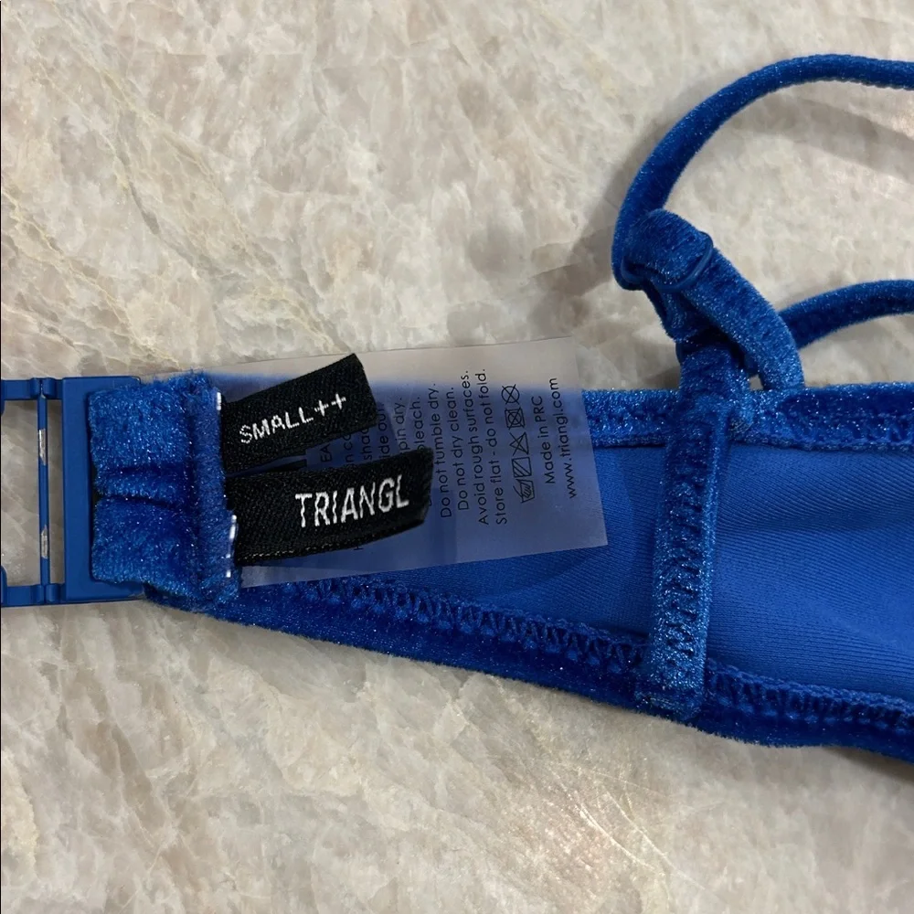 triangl swimwear Royal Blue Velvet Bikini Set